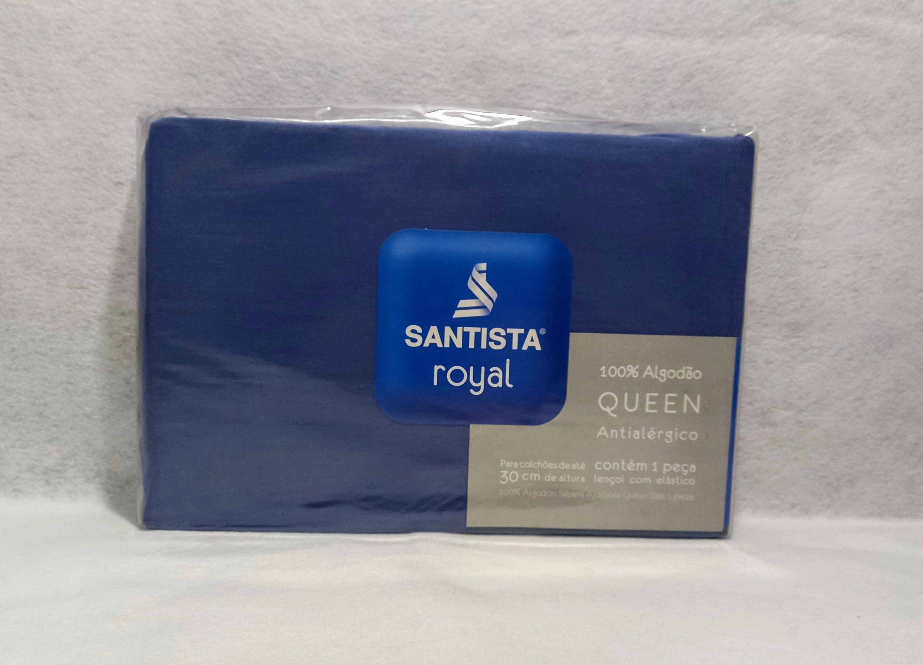 Lençol Queen Santista Royal Plus Azul