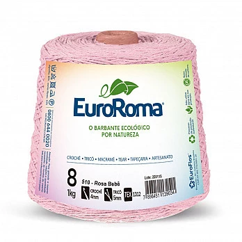 Barbante EuroRoma 4/8 1Kg - Rosa Bebê 510