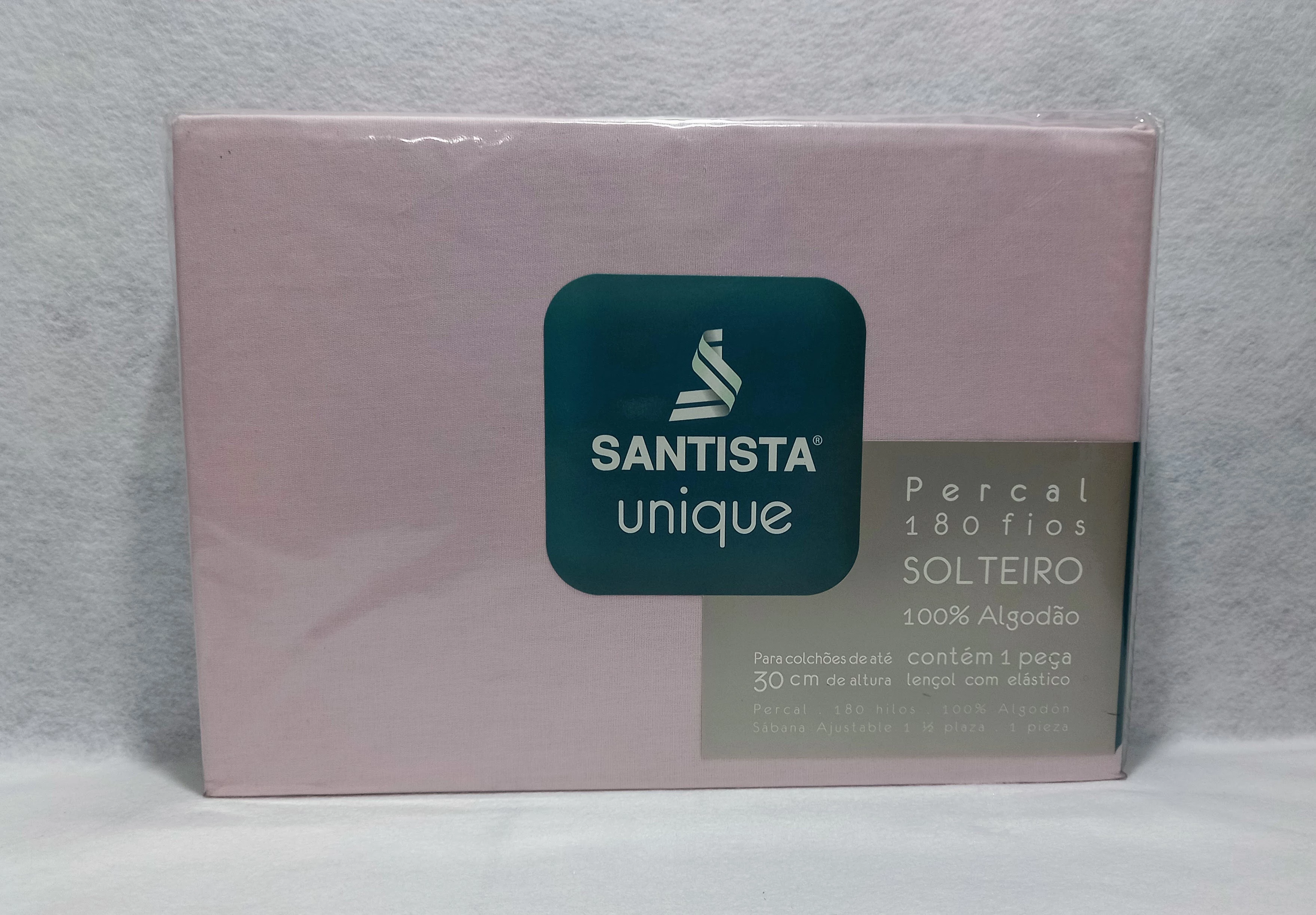 Lençol De Solteiro Santista Unique 180 Fios Rosa