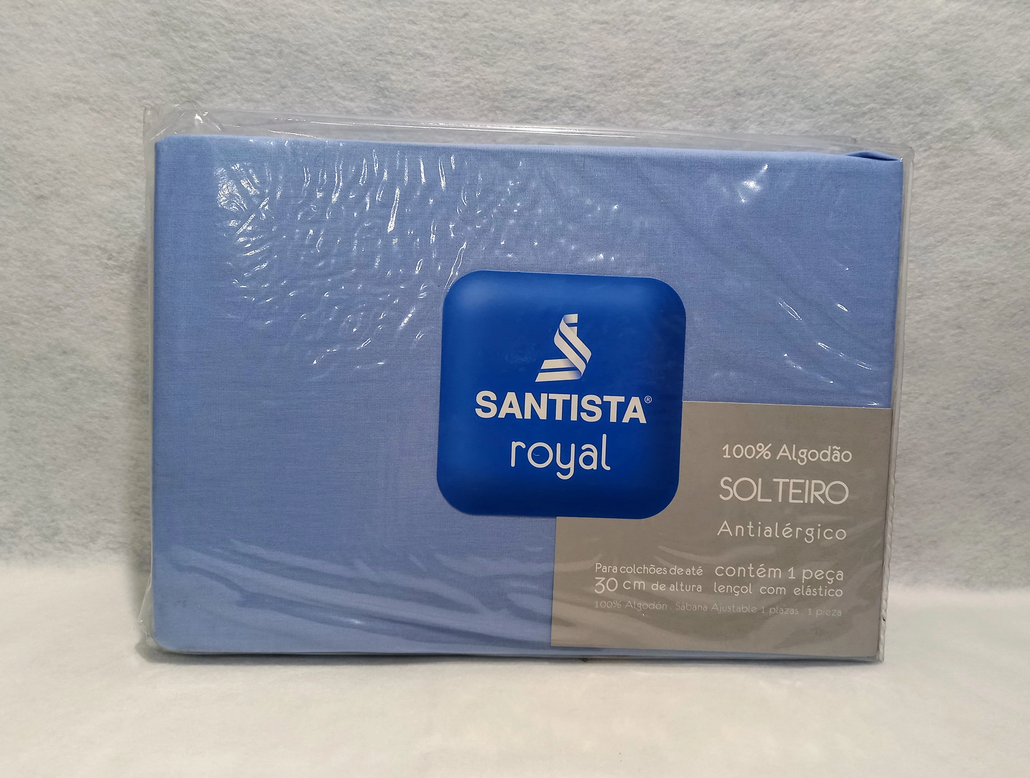 Lençol De Solteiro Santista Royal Plus Azul