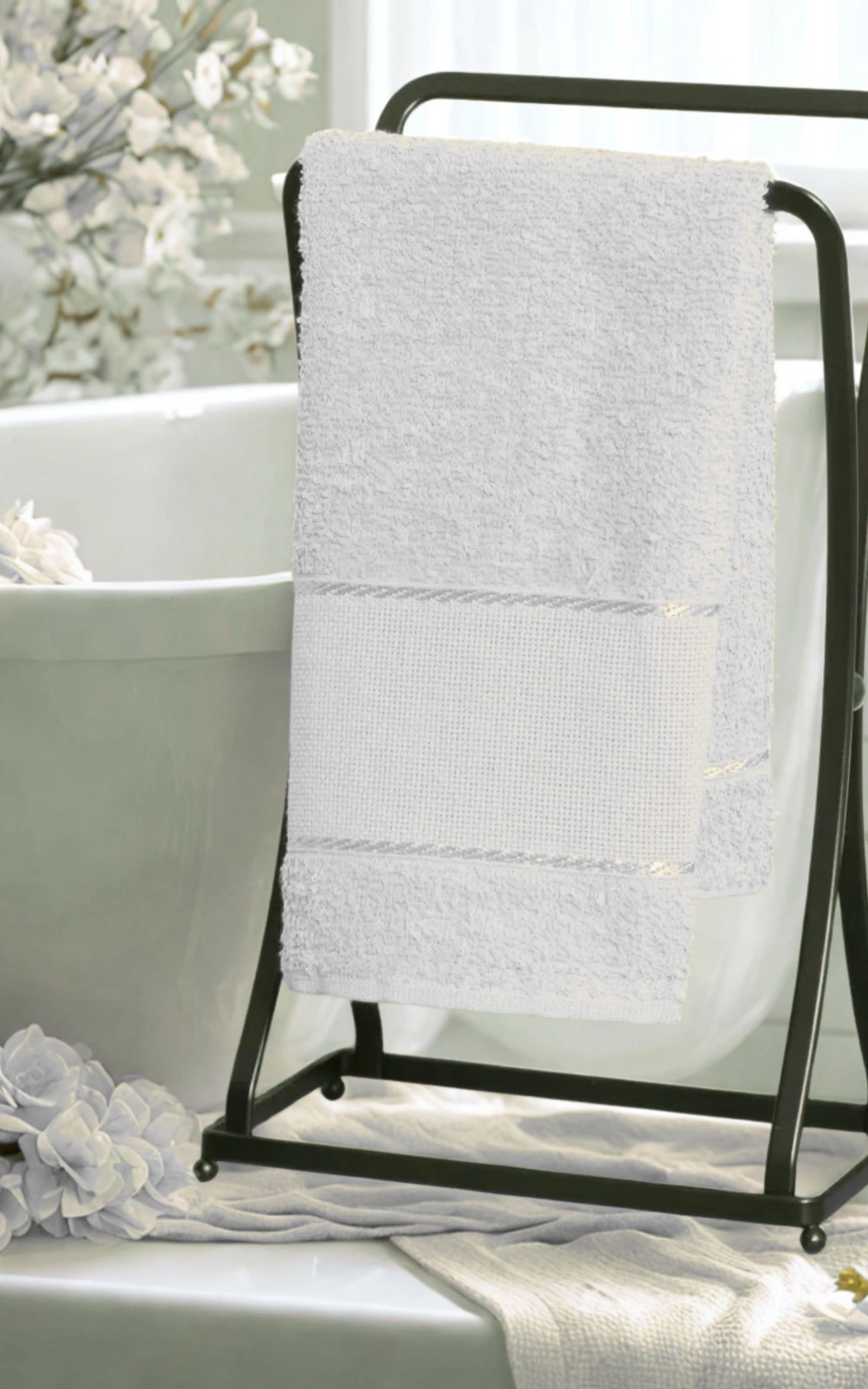TOALHA LAVABO P/ BORDAR / BRANCO
