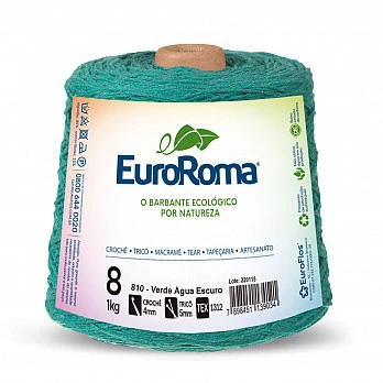 Barbante EuroRoma 4/8 1Kg - Verde Agua escuro 810