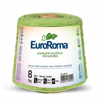 Barbante EuroRoma 4/8 1Kg - Verde Limão 801