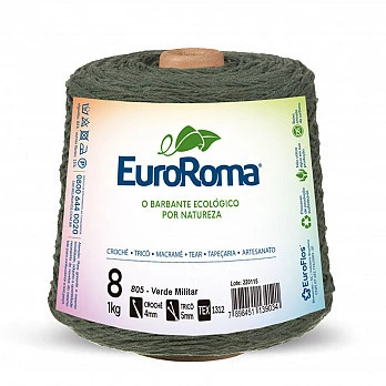 Barbante EuroRoma 4/8 1Kg - Verde Militar 805