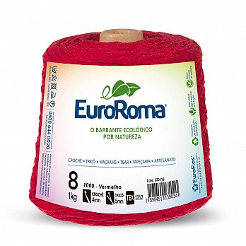 Barbante EuroRoma 4/8 1Kg - Vermelho 1000