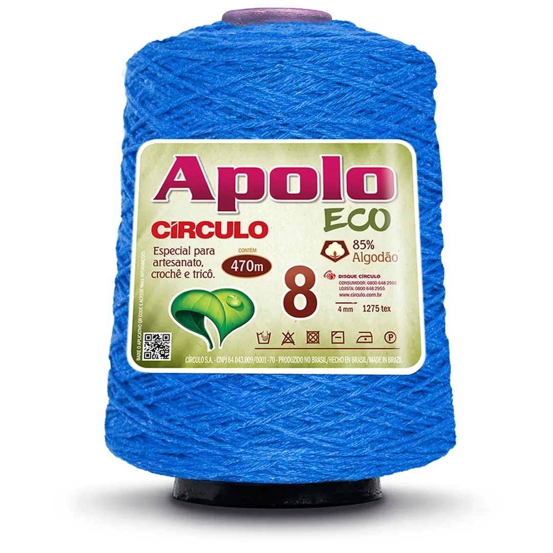 Barbante Apolo Eco fio 8 - Azul Bic 2775