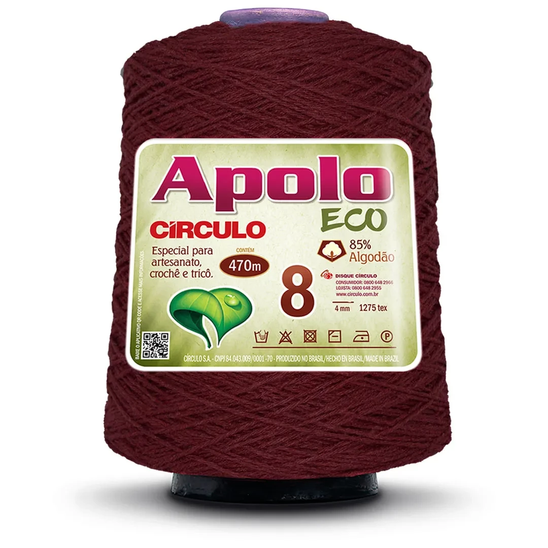 Barbante Apolo Eco fio 8 - Bordô 3862
