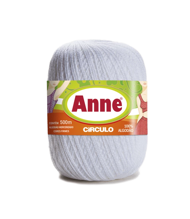 Linha Anne 500 metros Cores Lisas Marca Circulo 8001 - Branco