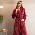 ﻿Roupão Microfibra Flannel Feminino Donna - Bordô Tam P