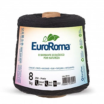 Barbante EuroRoma 4/8 1Kg - Preto 250
