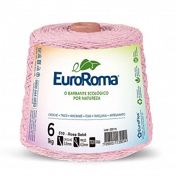 Barbante EuroRoma 4/6 1Kg - Rosa Bebê 510
