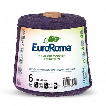 Barbante EuroRoma 4/6 1Kg - Roxo 610