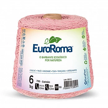 Barbante EuroRoma 4/6 1Kg - Salmão 700