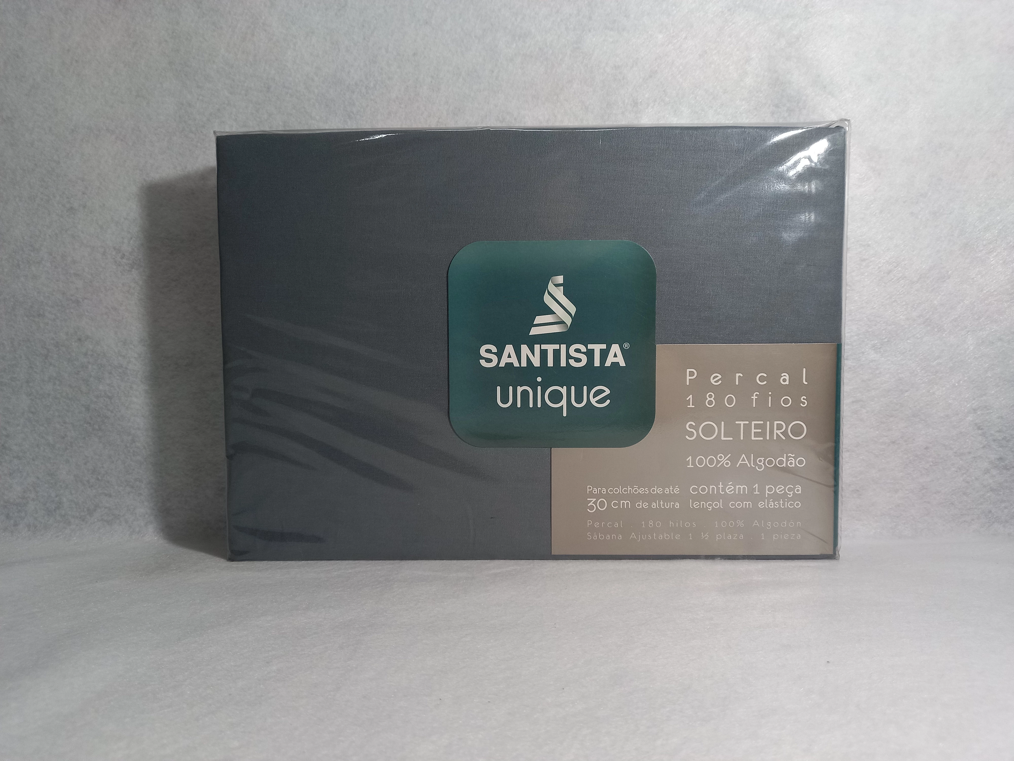 Lençol De Solteiro Santista Unique 180 Fios Chumbo