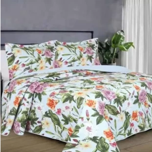 Cobre Leito Solteiro Elegance Prints Habitat 1,60mt X 2,40mt Estampado Fundo Azul