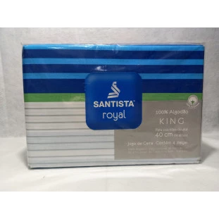 Jogo De Lençol King Santista Royal 4 Pcs Azul