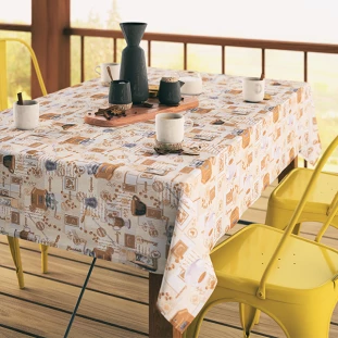 TOALHA DE MESA COLONIAL 1,40M X 2,50M COFFEE