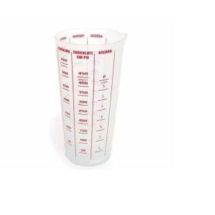 Copo Plástico Graduado 450ML Vermelho