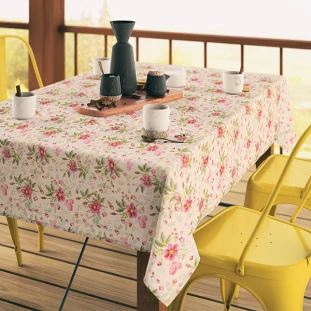 TOALHA DE MESA COLONIAL 1,40M X 2,50M FLORAL