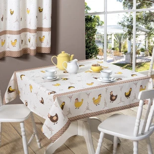 TOALHA DE MESA ALEGRA 1,40M X 2,10M GALINHAS