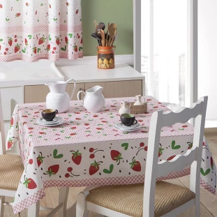 TOALHA DE MESA ALEGRA 1,40M X 2,10M MORANGO