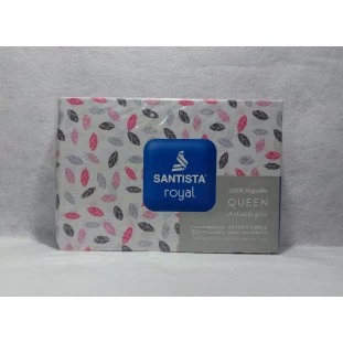 Lençol Queen Santista Royal Plus Estampado Rosa