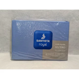 Lençol De Solteiro Santista Royal Plus Azul