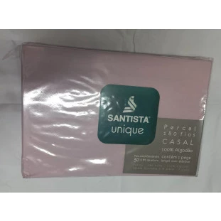 Lençol De Casal Santista Unique 180 Fios Rosa