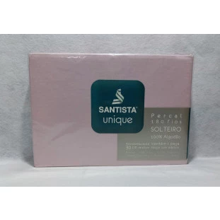 Lençol De Solteiro Santista Unique 180 Fios Rosa